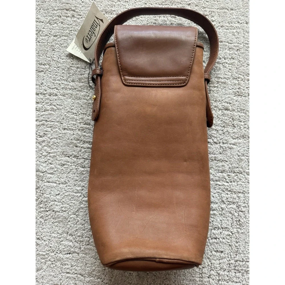 Vinaferro Genuine Leather Wine Carrier Double Brown Insulated Opener NWT Luxury